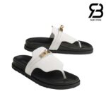 Dép Hermes Empire Sandal Blanc Calfskin Màu Trắng Đen Best Pháp