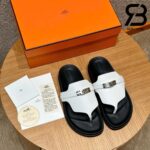 Dép Hermes Empire Sandal Blanc Calfskin Màu Trắng Đen Best Pháp