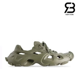 Dép Balenciaga HD Cutout Lace-up EVA Olive Green Best Quality