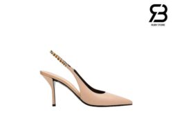 Giày Cao Gót Gucci Signoria Slingback Pump Light Pink Leather Màu Hồng Nhạt Best Quality