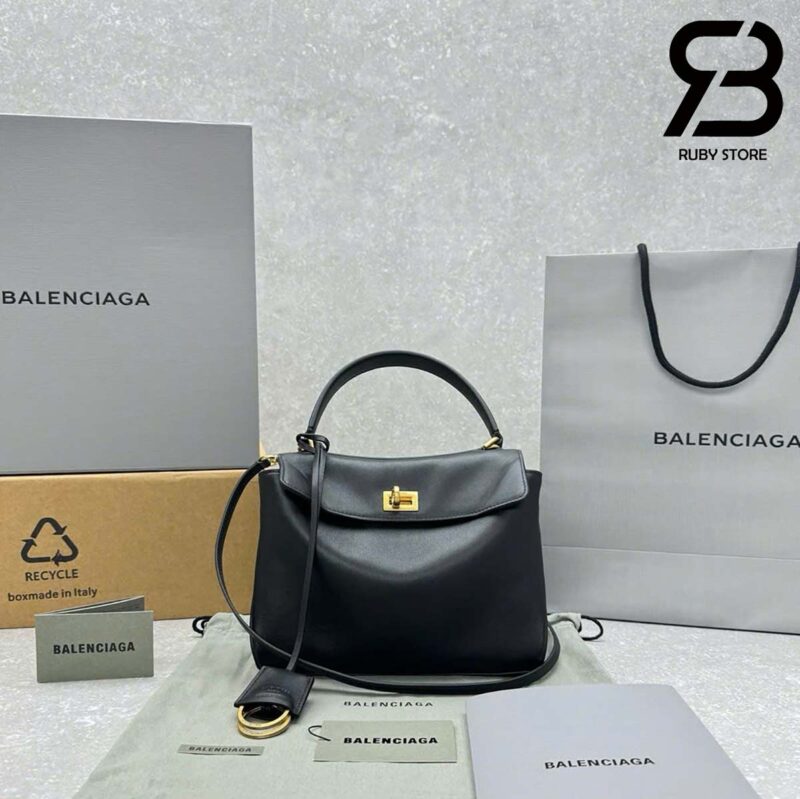 Túi Balenciaga Rodeo Mini Handbag In Black Calfskin Màu Đen 23CM Best Da Ý