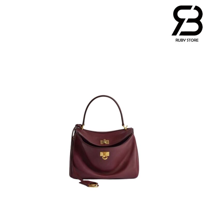 Túi Balenciaga Rodeo Mini Handbag In Dark Burgundy Calfskin Màu Đỏ Sẫm 23CM Best Da Ý