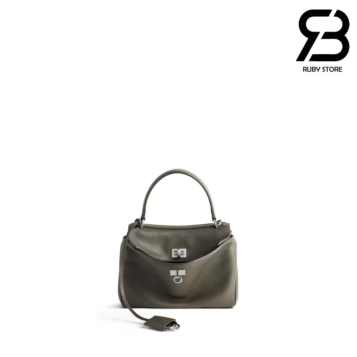 tui-balenciaga-rodeo-mini-handbag-in-khaki-calfskin-best-da-y Túi Balenciaga Rodeo Mini Handbag In Khaki Calfskin 23CM Best Da Ý