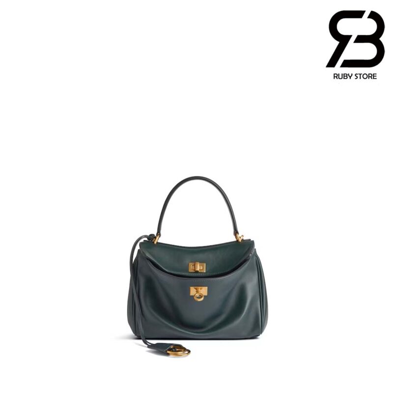Túi Balenciaga Rodeo Mini Handbag In Pine Green Calfskin Màu Xanh 23CM Best Da Ý