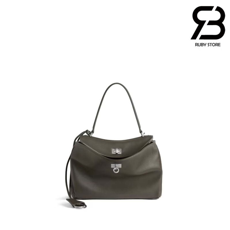 Túi Balenciaga Rodeo Small Handbag In Khaki Calfskin 27CM Best Da Ý