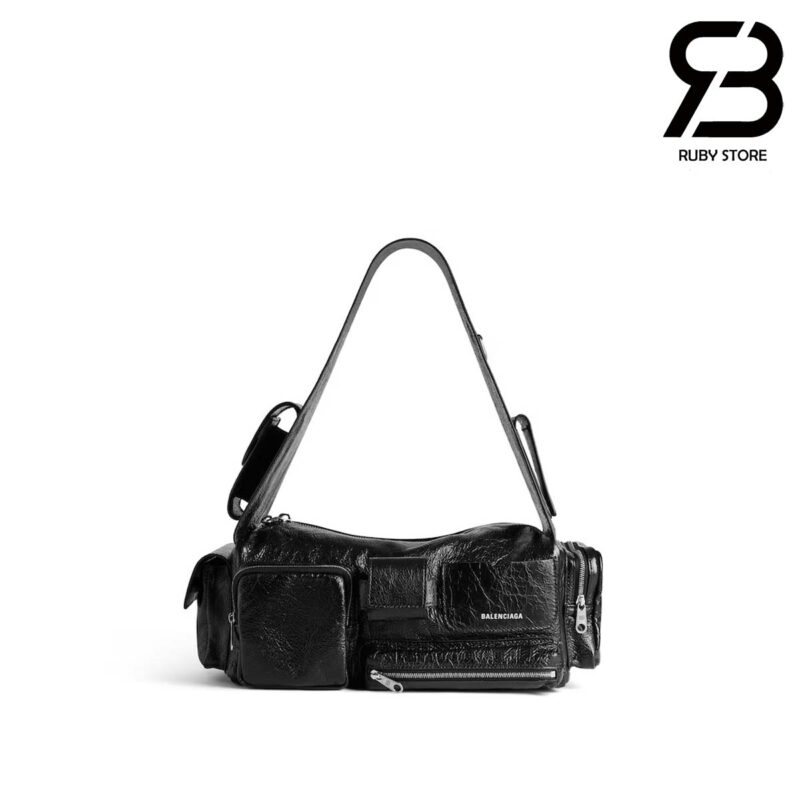 Túi Balenciaga Superbusy Small Sling Bag In Black Arena Lambskin Màu Đen 37CM Best Da Ý