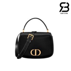 Túi Dior Medium 30 Montaigne Avenue Top Handle Bag Black Ribbed Calfskin Best Da Nhập