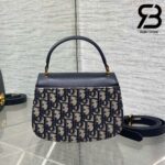 Túi Dior Medium 30 Montaigne Avenue Top Handle Bag Blue Oblique Jacquard and Calfskin Best Da Nhập