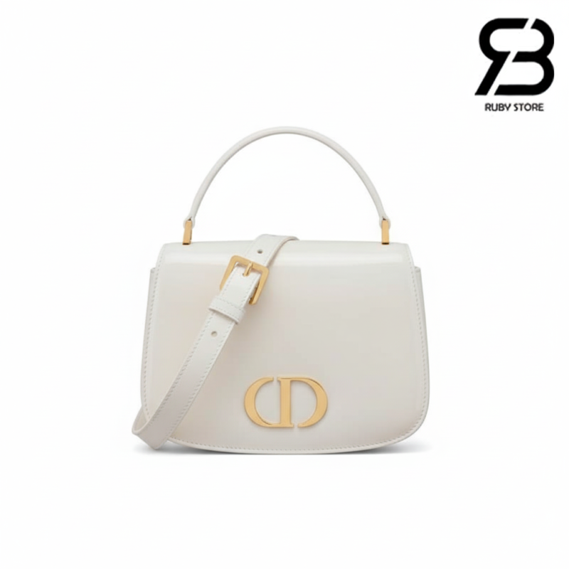 Túi Dior Medium 30 Montaigne Avenue Top Handle Bag Latte Patent Calfskin Best Da Nhập