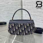 Túi Dior Small 30 Montaigne Avenue Top Handle Bag Blue Oblique Jacquard and Calfskin Best Da Nhập