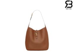 Túi YSL Le 5 À 7 Supple Large In Grained Leather Fox Màu Nâu 30CM Best Quality