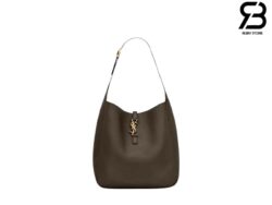 Túi YSL Le 5 À 7 Supple Large In Grained Leather Light Musk Màu Nâu 30CM Best Quality