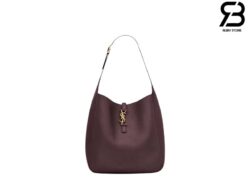 Túi YSL Le 5 À 7 Supple Large In Grained Leather Màu Tím Raisin 30CM Best Quality