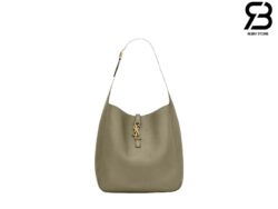 Túi YSL Le 5 À 7 Supple Large In Grained Leather Strong Moss Màu Xanh Rêu 30CM Best Quality