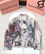 Áo Khoác Acne Studios Trompe-L'œIl Printed Denim Jacket Màu Xám Best Quality