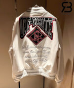 Áo Khoác Off-White Crystal Full Lea Varsity Jacket Trắng Đỏ Best Quality