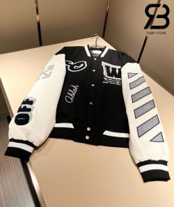 Áo Khoác Off-White Lea Vasity Đen Trắng Best Quality