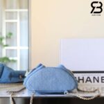 Ba lô Chanel 25C Pocket Size 24CM Blue Denim Lambskin Xanh Dương Best Quality