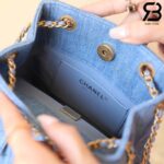Ba lô Chanel 25C Pocket Size 24CM Blue Denim Lambskin Xanh Dương Best Quality