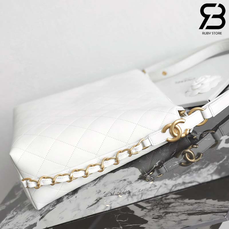 Ba lô Chanel SS25 Large White Calfskin 27CM Màu Trắng Best Quality
