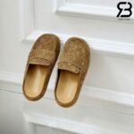 Dép Gucci Celia GG Suede Mules nâu Best Quality