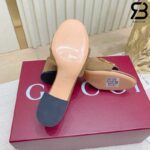 Dép Gucci Horsebit Leather-Trimmed Suede Mules Nâu Best Quality