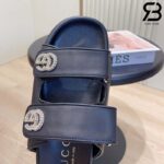 Dép Gucci Sandal with Crystal Double G Đen Best Quality