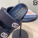 Dép Gucci Sandal with Crystal Double G Đen Best Quality