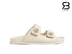 Dép Gucci Sandal with Crystal Double G Trắng Best Quality
