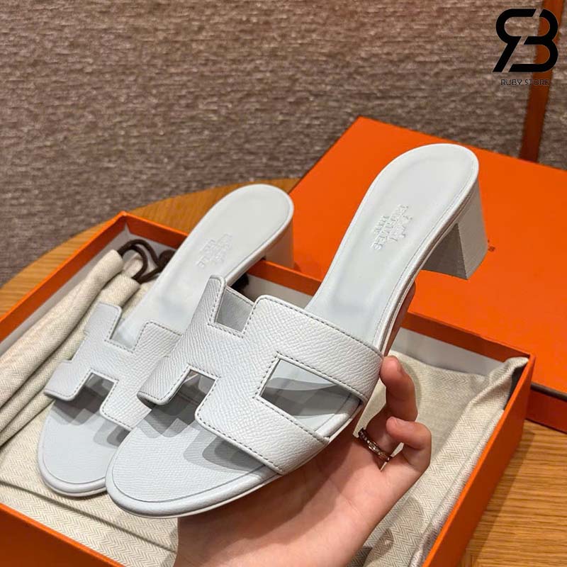 Dép Hermes Oasis Sandal Blanc Epsom Best Quality