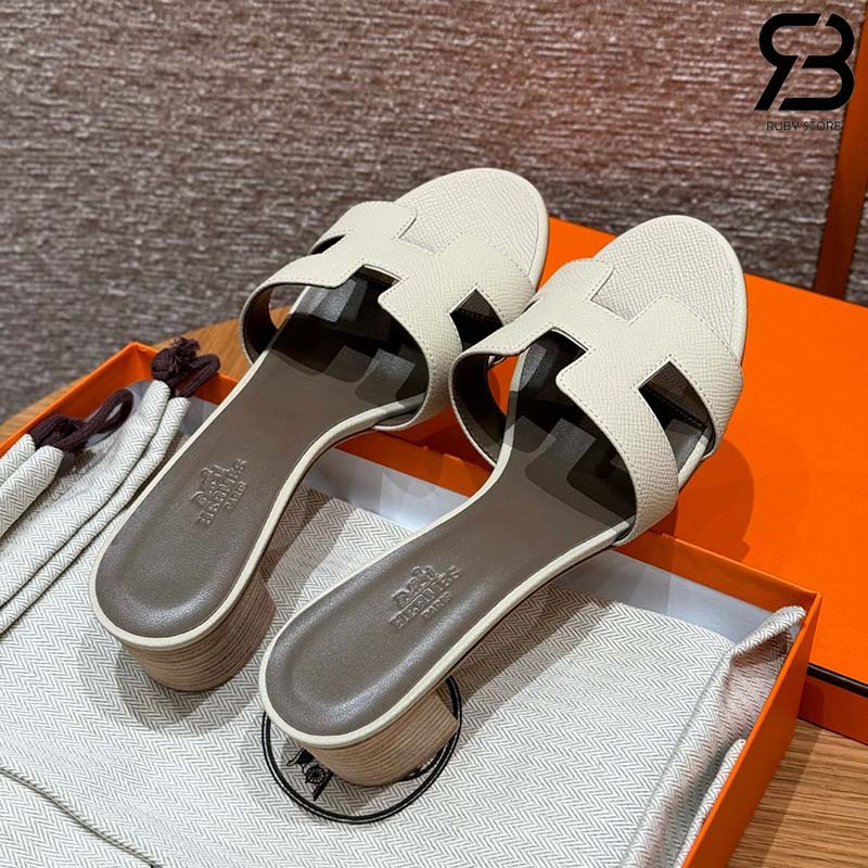 Dép Hermes Oasis Sandal Craie Epsom Best Quality