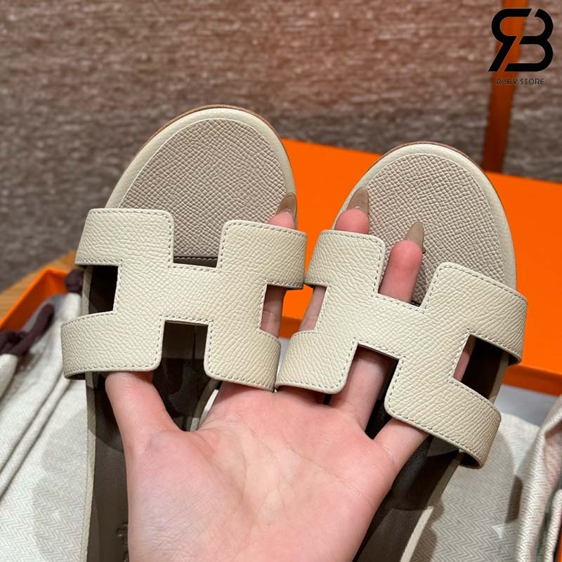 Dép Hermes Oasis Sandal Craie Epsom Best Quality