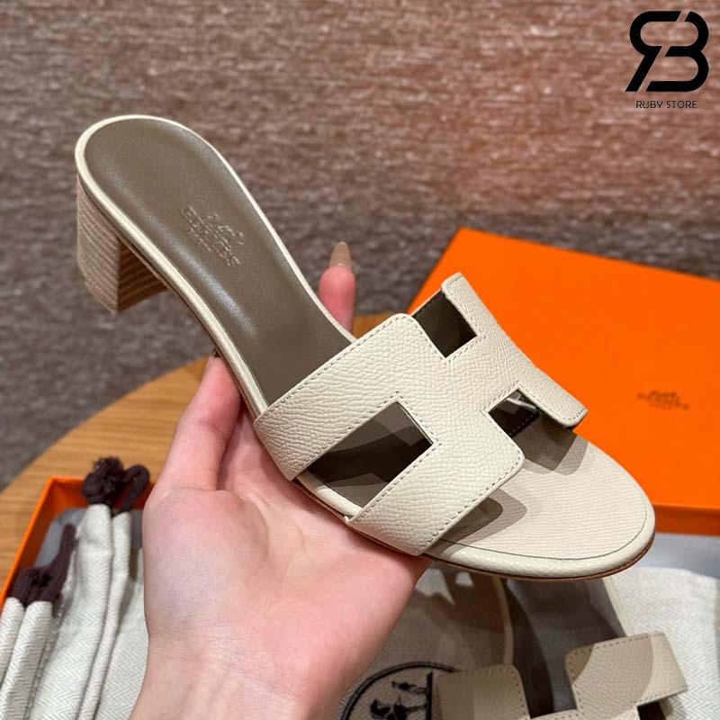 Dép Hermes Oasis Sandal Craie Epsom Best Quality