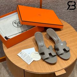 Dép Hermes Oasis Sandal Gris Anphate Epsom Best Quality