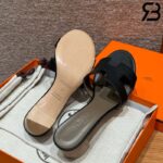Dép Hermes Oasis Sandal Noir Etoupe Epsom Best Quality