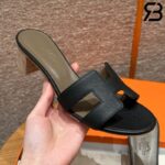 Dép Hermes Oasis Sandal Noir Etoupe Epsom Best Quality