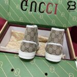 Giày Gucci High Top GG Sneaker Beige Ebony Canvas Kem Best Quality