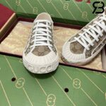 Giày Gucci Low Top GG Sneaker Beige Ebony Canvas Nâu Best Quality