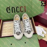 Giày Gucci Low Top GG Sneaker Beige Blue Canvas Xanh Dương Best Quality