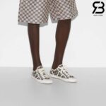 Giày Gucci Low Top GG Sneaker Beige Blue Canvas Xanh Dương Best Quality