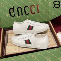 Giày Gucci Low Top GG Sneaker Julio White Canvas Trắng Best Quality