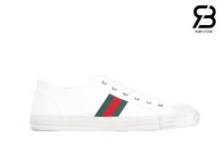 Giày Gucci Low Top GG Sneaker Julio White Canvas Trắng Best Quality