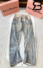 Quần Acne Studios 2006F Goth Twisted Leg White Green Best Quality