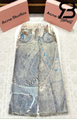 Quần Acne Studios Goth Loose Fit Jeans 1981 White Green Best Quality