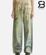 Quần Acne Studios Goth Loose Fit Jeans 1981 White Green Best Quality