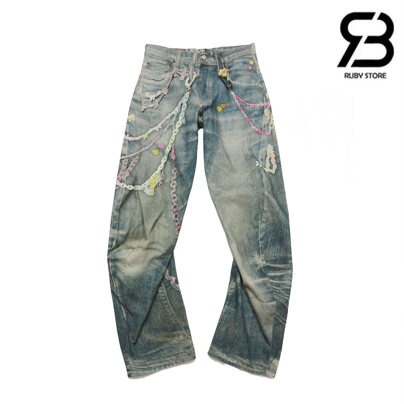Quần Acne Studios Loose Fit Jeans 1981 Mid Blue Best Quality