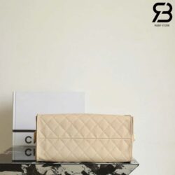 Túi Chanel 25 Medium Beige Màu Kem Da Caviar 40CM Best Quality