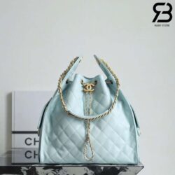 Túi Chanel 25 Medium Light Blue Da Caviar 40CM Xanh Dương Best Quality