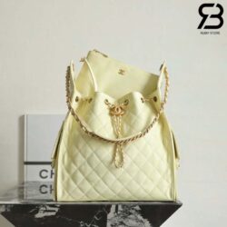 Túi Chanel 25 Medium Light Yellow Da Caviar 40CM Màu Vàng Best Quality