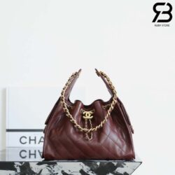 Túi Chanel 25 Small Burgundy Red Da Caviar 30CM Đỏ Vang Best Quality